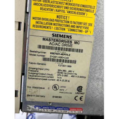 SIEMENS 6SE7021-4EP70